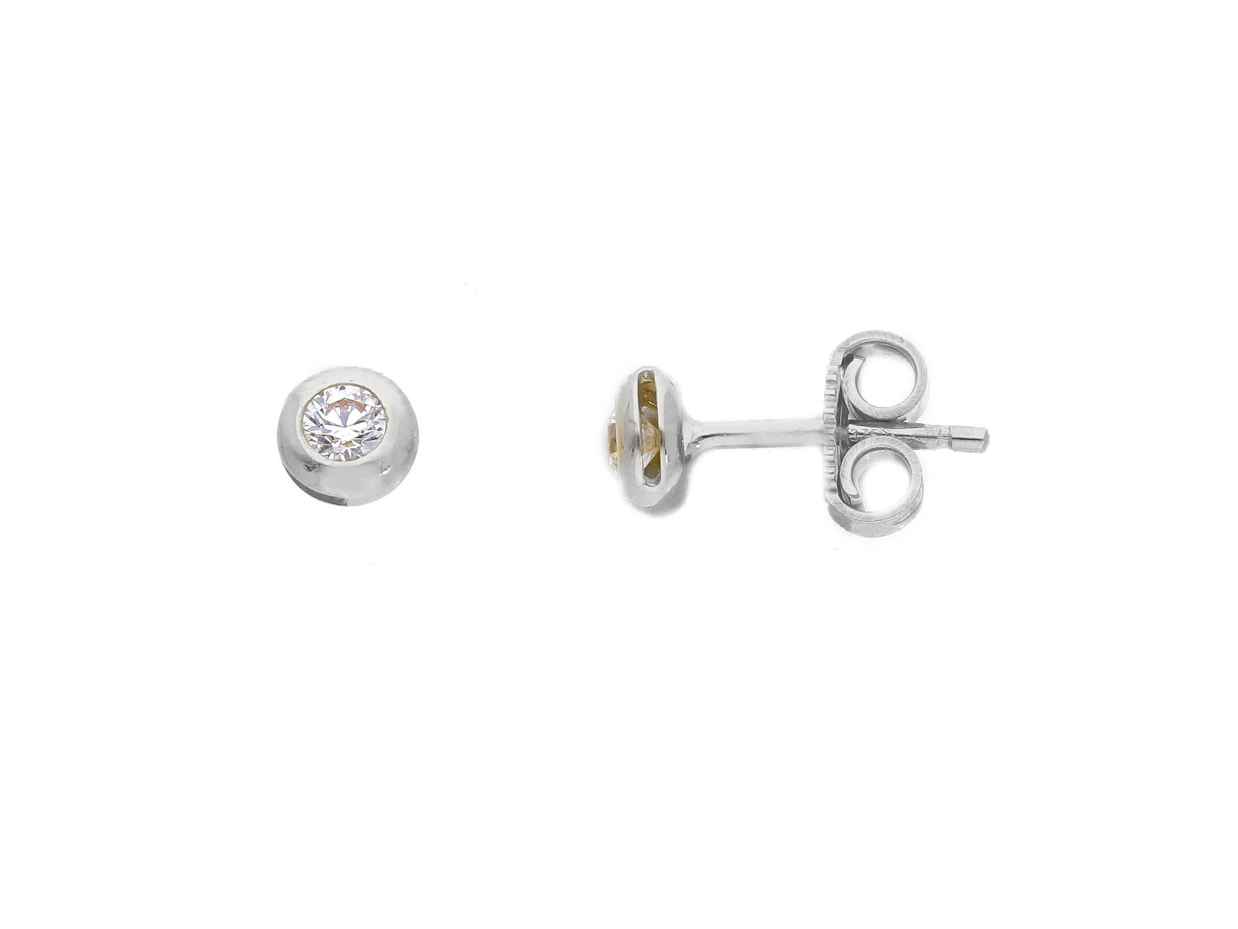 White gold earrings 9k with zircon (code S173877)